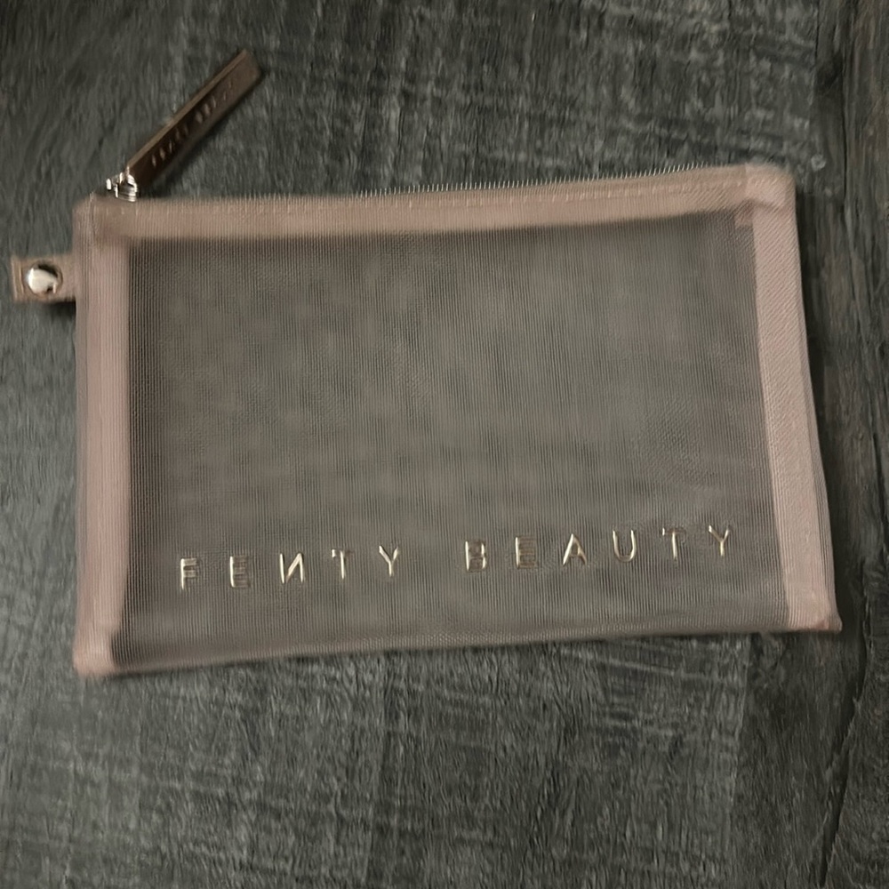 Fenty Beauty Pinkish Gray Mesh Cosmetic Bag